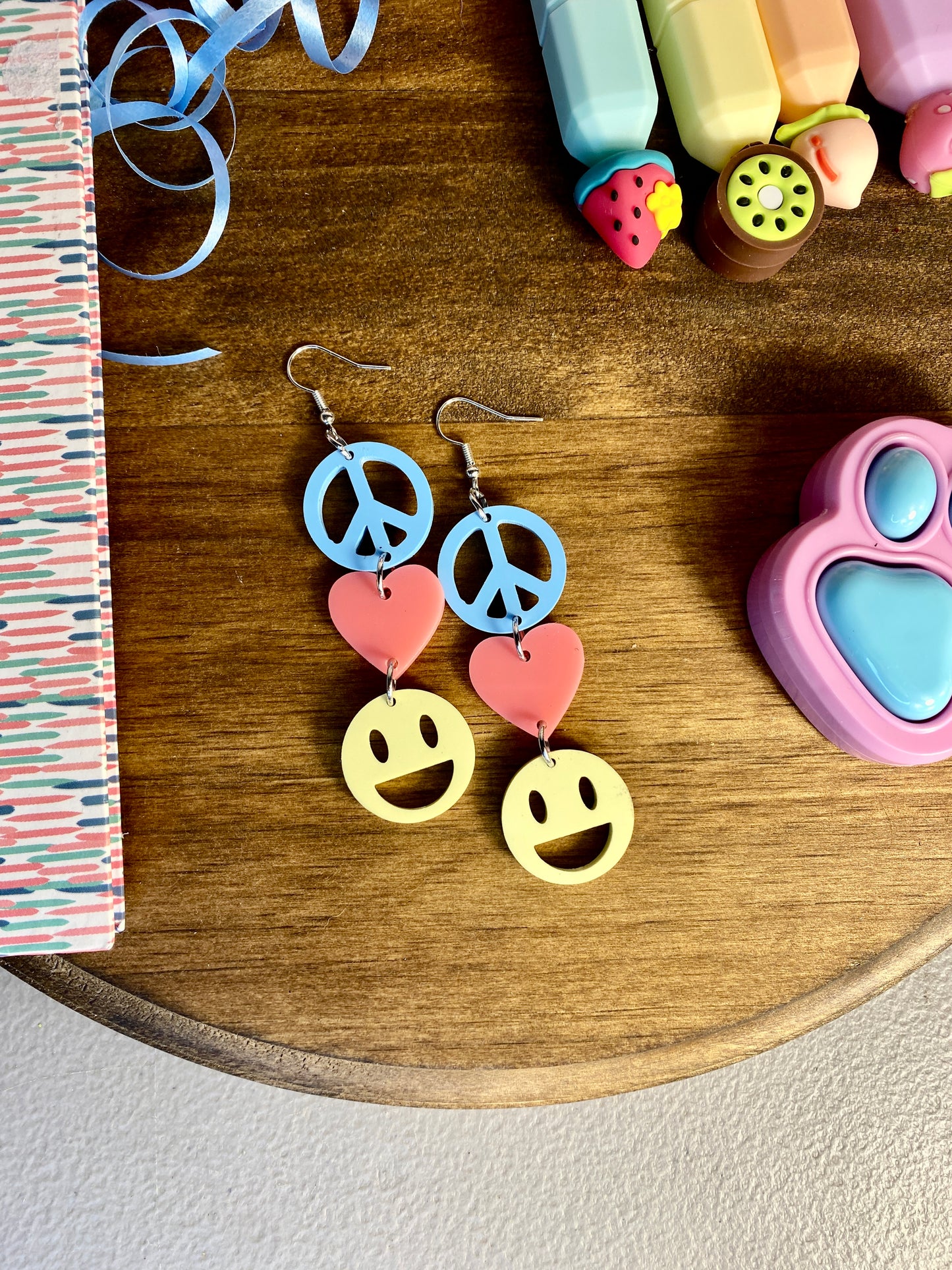 Peace, Love, and Happiness Earrings