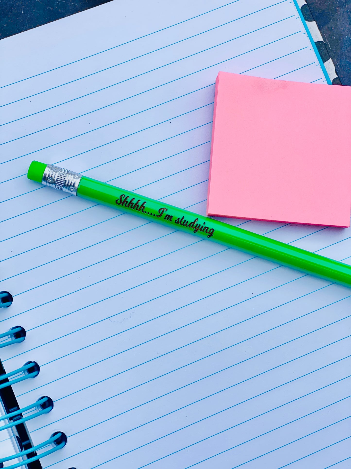 Pencils - Engraved With "Shhh...I'm studying" - 5 Pack
