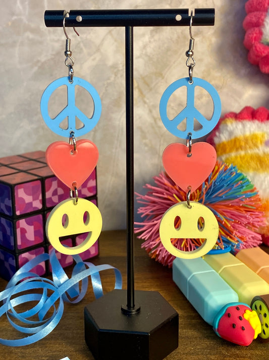 Peace, Love, and Happiness Earrings