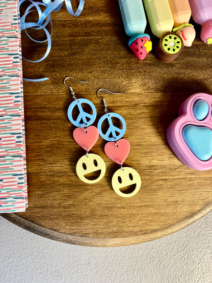 Peace, Love, and Happiness Earrings