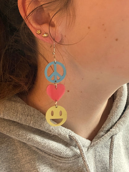 Peace, Love, and Happiness Earrings