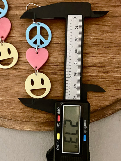 Peace, Love, and Happiness Earrings
